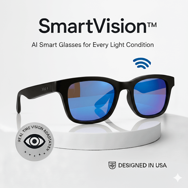 SmartVision™ AI Smart Glasses for Every Light Condition