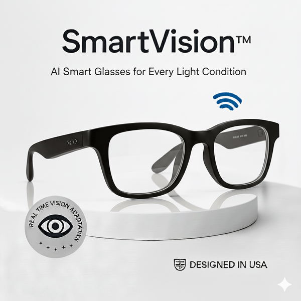 SmartVision™ AI Smart Glasses for Every Light Condition