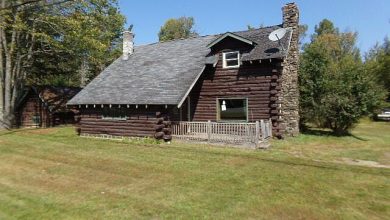 Photo of $69,900! Log house on over one acre in New York. Circa 1918.